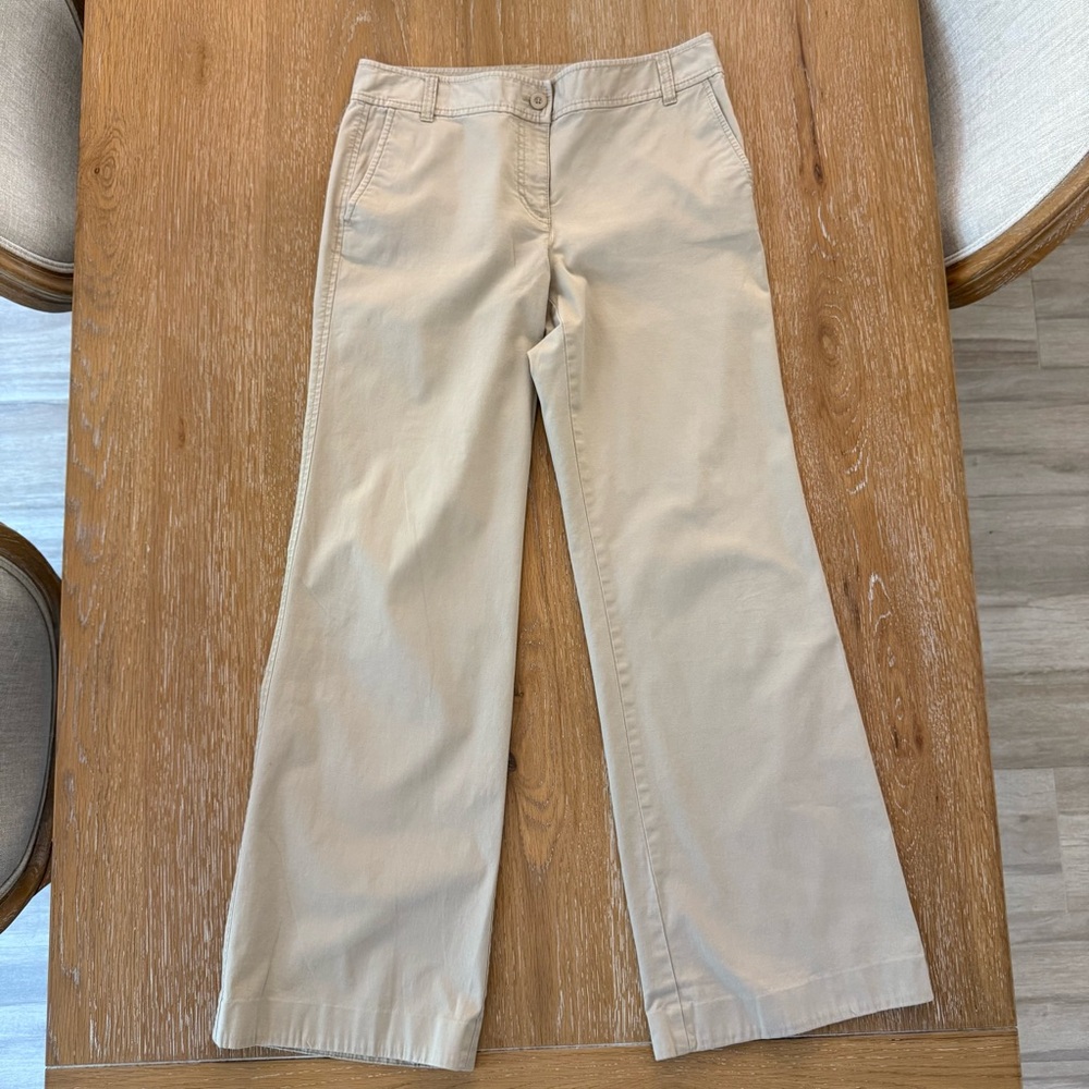 LOFT Beige Signature Chino Pants Wide Leg size 4